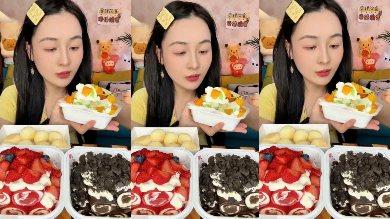ASMR 🍰 망고, 초콜릿, 딸기 티슈롤 디저트를 먹어보세요 | Eat Mango, Chocolate, Strawberry Tissue Roll Dessert❤️
