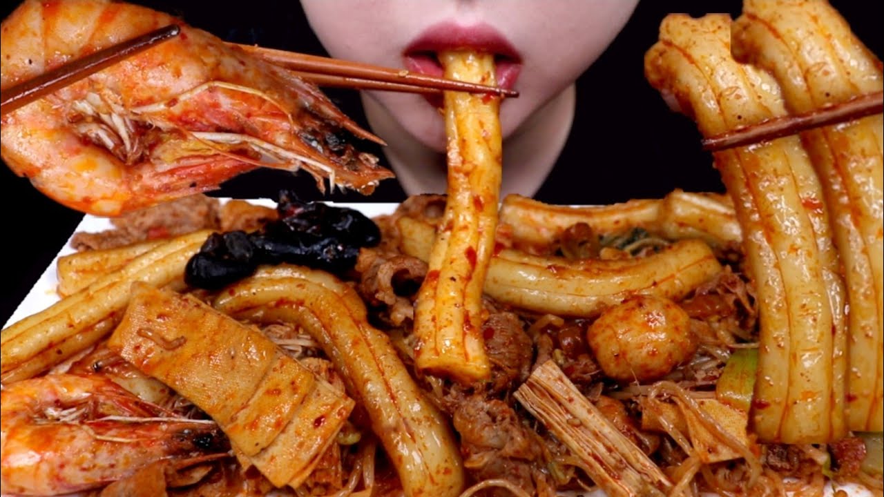 ASMR MALAXIANGGUO 마라샹궈 (분모자,소고기,새우) 리얼사운드 먹방 EATING SOUND MUKBANG