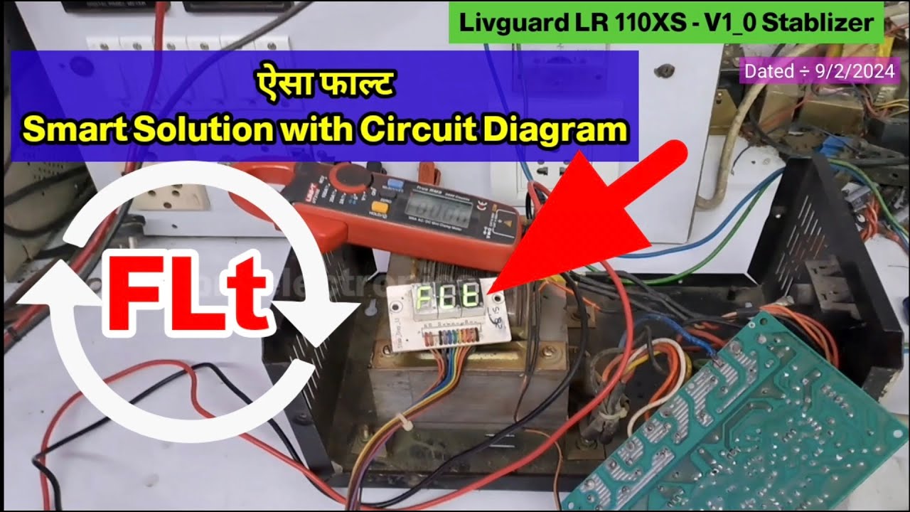 How to Repair Livguard Veguard Miicrotek AC Stablizer FLt Show Display Problem with Circuit Diagram