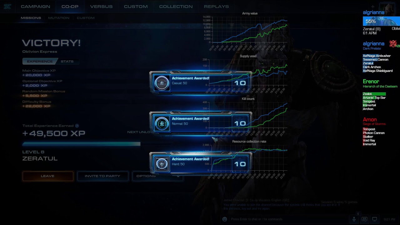Starcraft 2 coop Leveling Zeratul p2 level 4 on EU