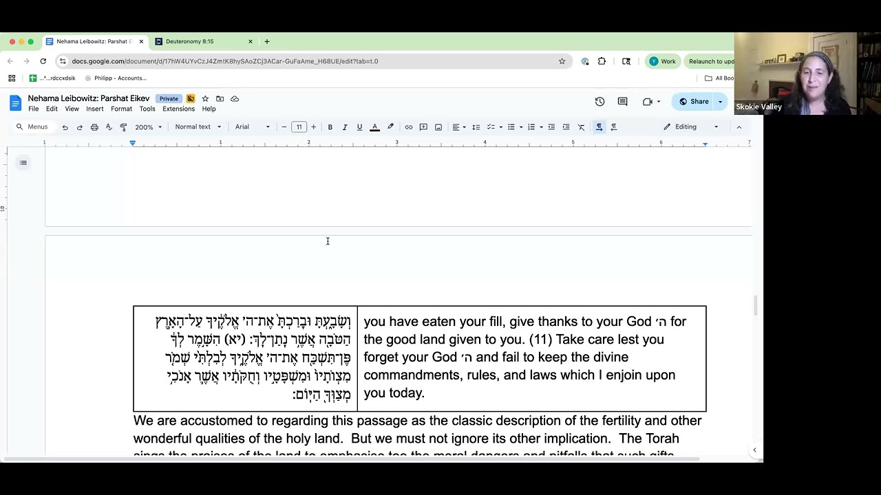 Parsha Shiur Eikev 5785 with Rabbanit Yael Keller