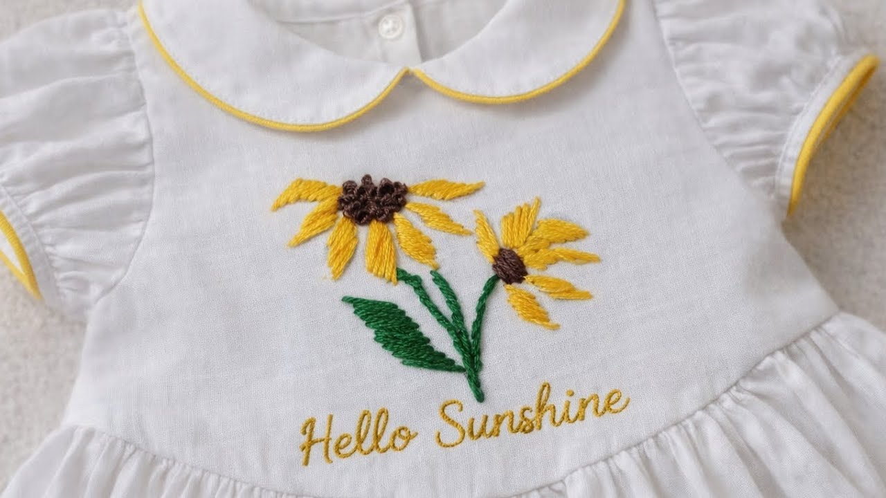 Amazing sunflower embroidery design#likeandsubscribe 