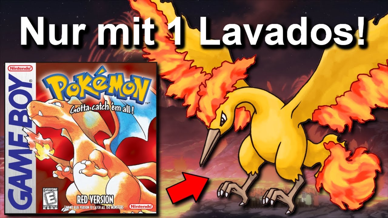 Kann man Pokemon Rot/Blau mit NUR einem LAVADOS durchspielen? (+ So wenig Kämpfe wie möglich)