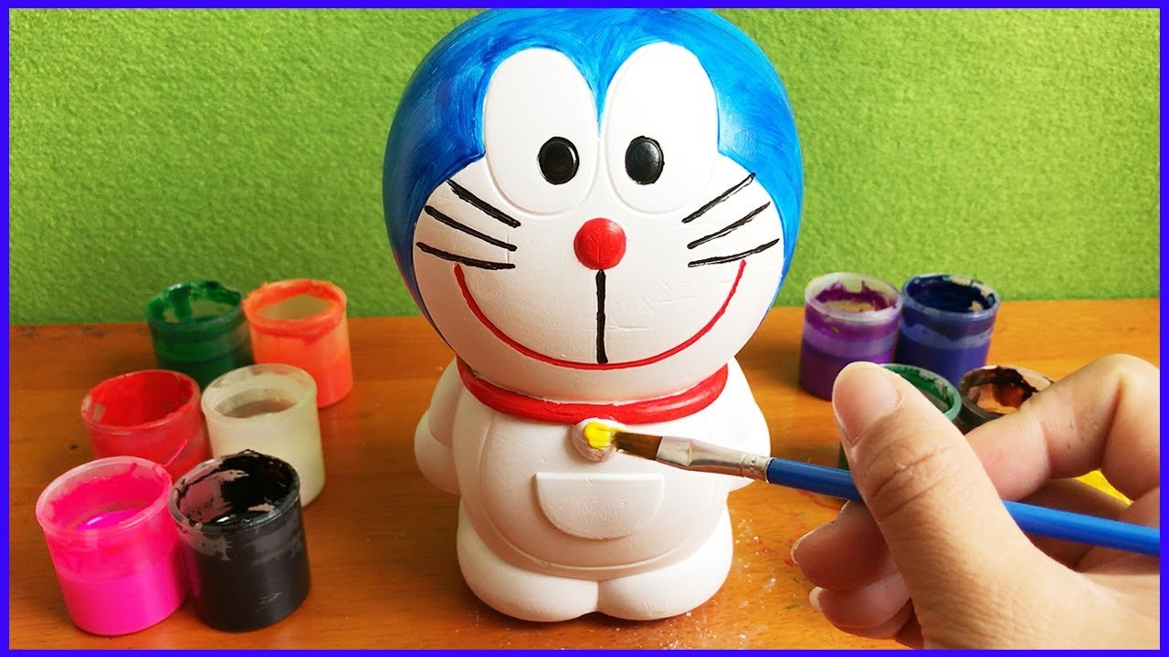 TÔ TƯỢNG MÈO Ú ĐÔRÊMON THÔNG MINH, Color Painting Doraemon (Chim Xinh)