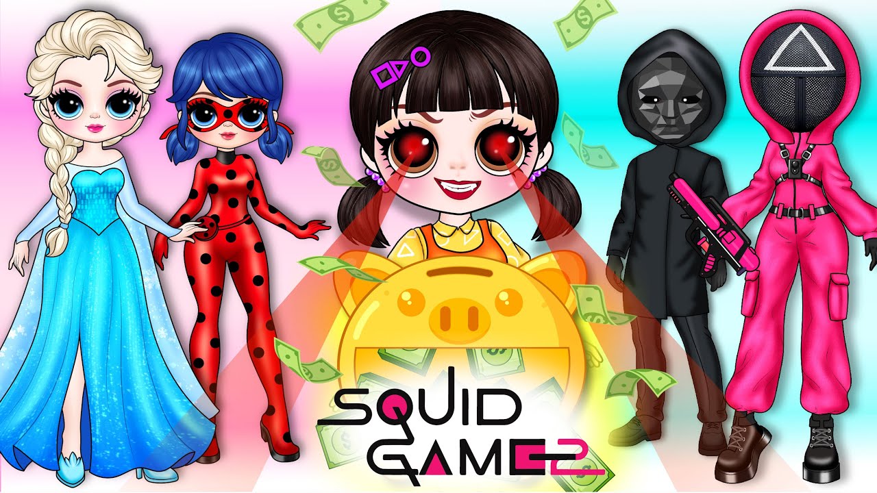 What Happens When Disney Princess Ladybug Joins a Squid Game | DIY Fashion Paper Story