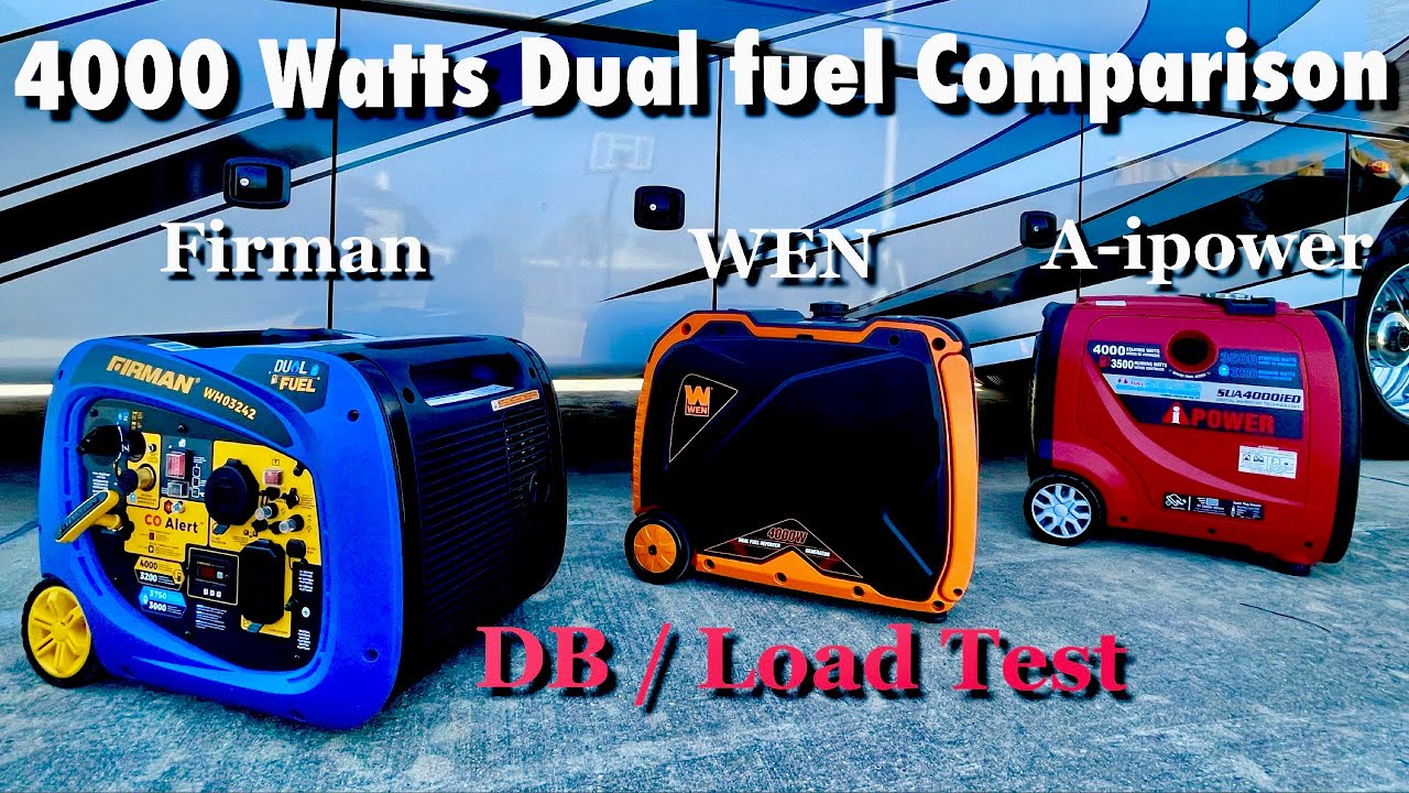 Firman 4000w vs Wen 4000w vs A-ipower 4000w Generator Decibel Test