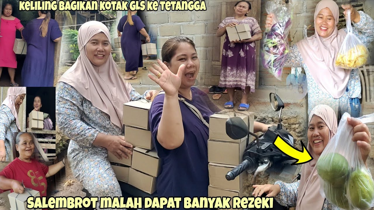 Keliling kerumah tetangga bagikan kotak GLS  bersama Salembrot ⁉️