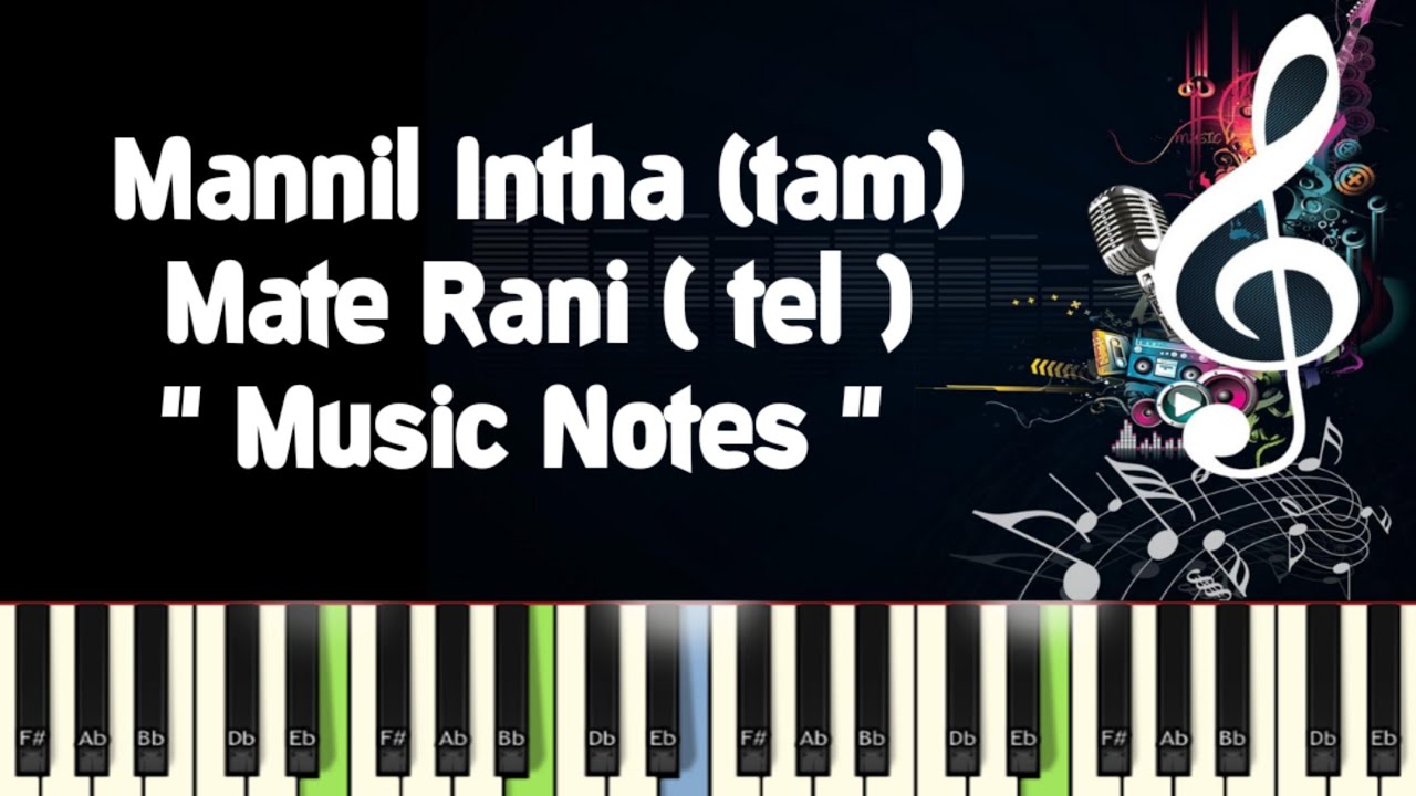 Mannil Intha /Mate Rani Chinnadhani/Piano Notes /Midi File /Karaoke