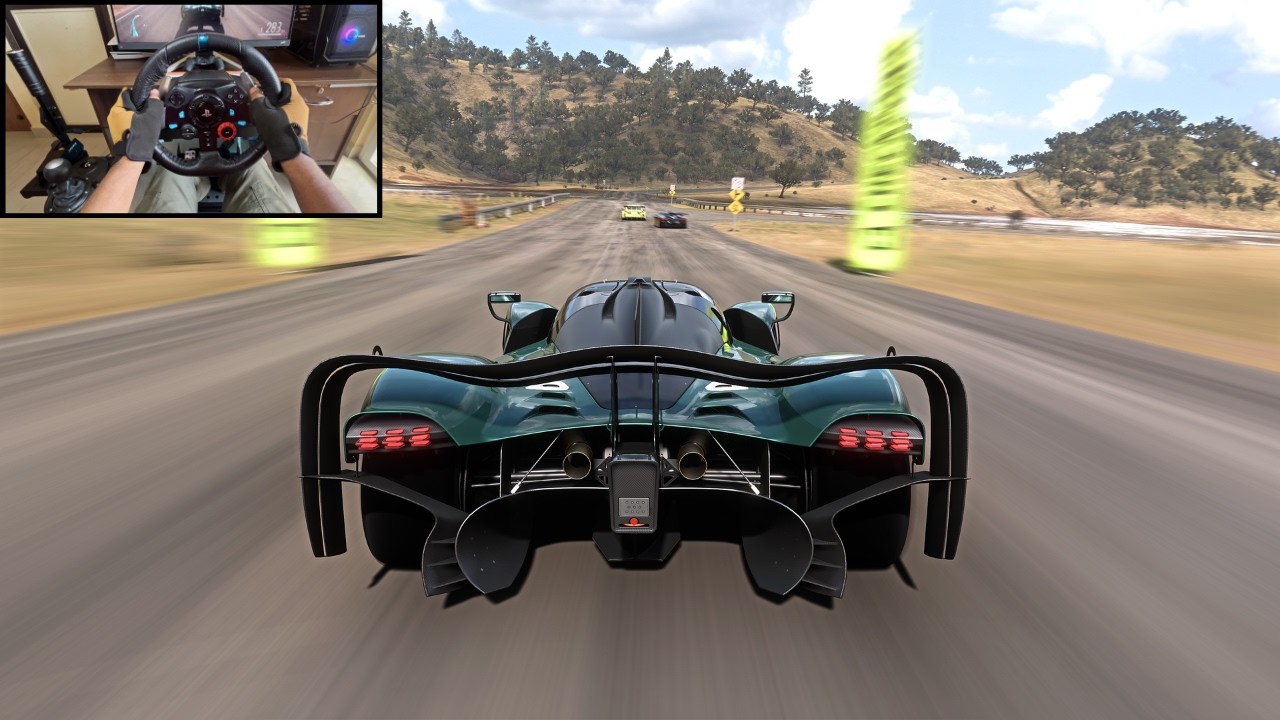 Aston Martin Valkyrie AMR Pro VS Extreme Super Cars | Forza Horizon 5 Steering wheel gameplay