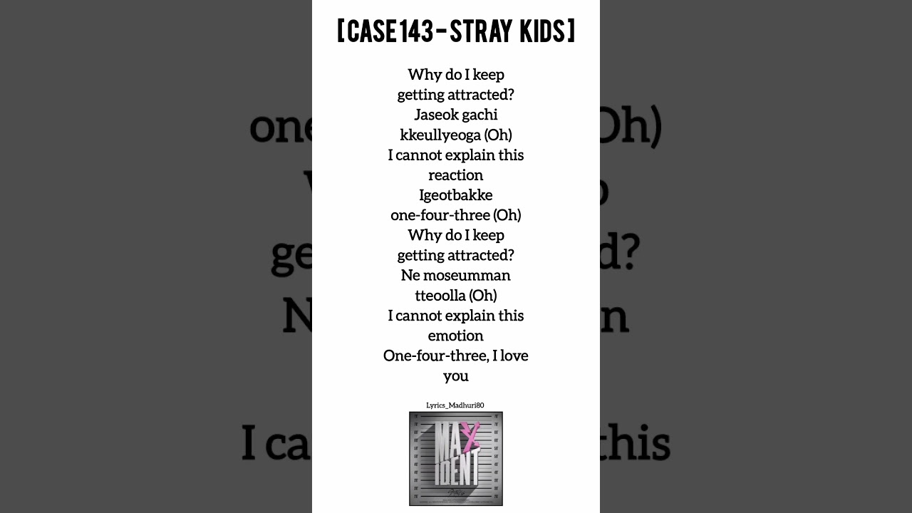case 143 straykids lyrics 