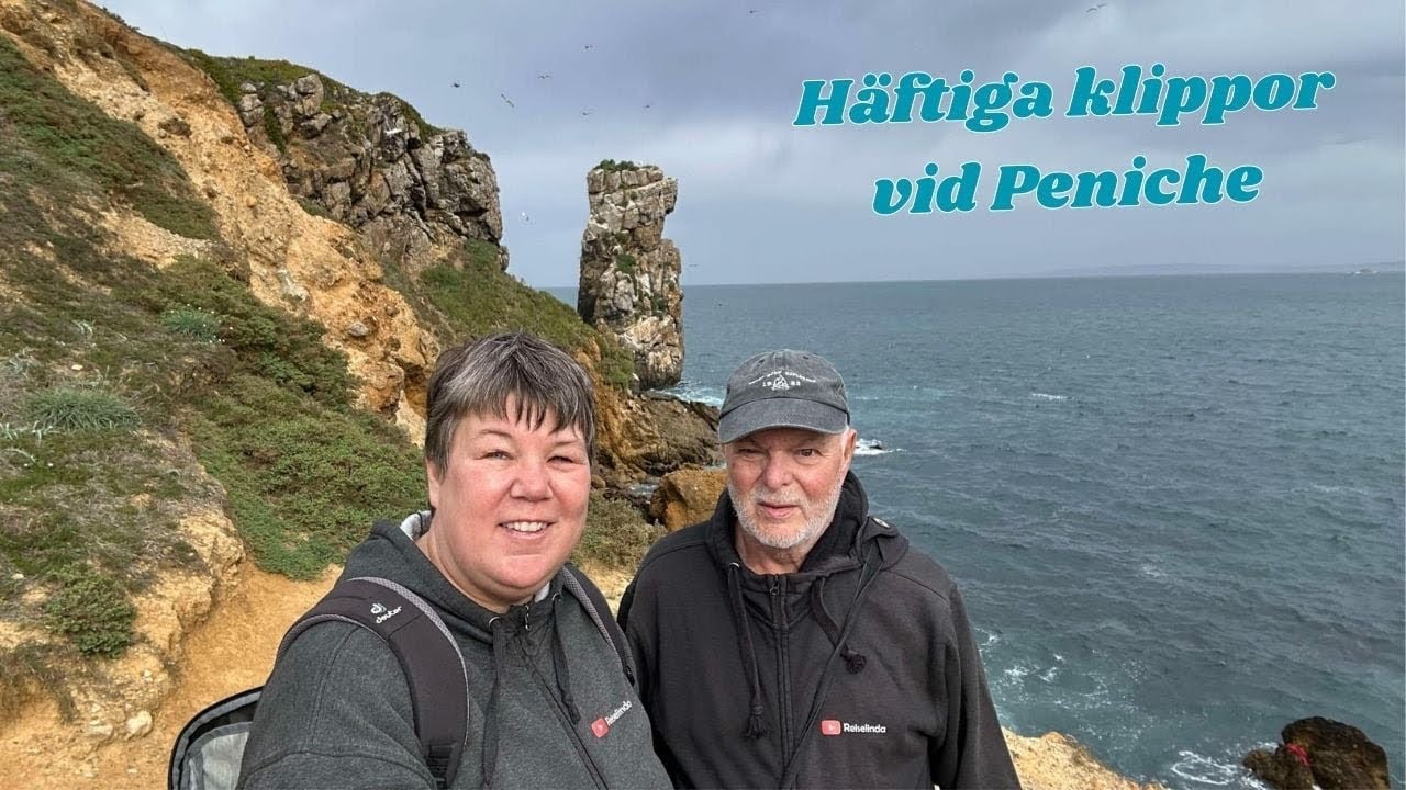 Fantastiska klippor vid Peniche, och vi kommer fram till Silves. Med husbil till Portugal