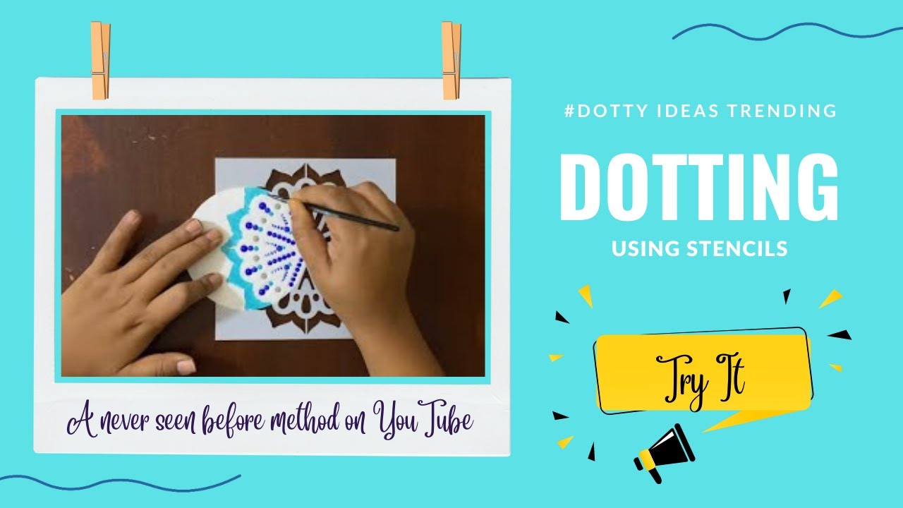 Mandala Art using Stencils - Blue | Dot Painting for Beginners | Speed Painting | Project 28
