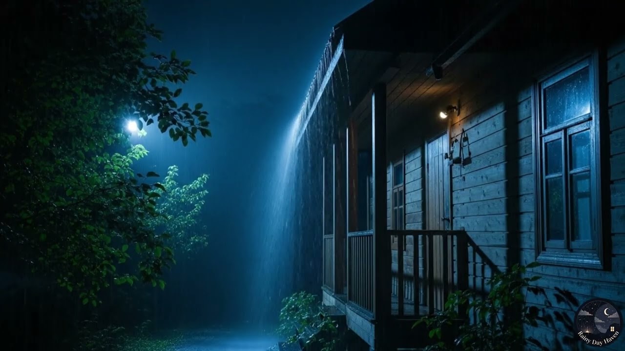 Heavy Rain at Night 🌧️ Rain Sounds for Sleeping, Relaxing & Studying