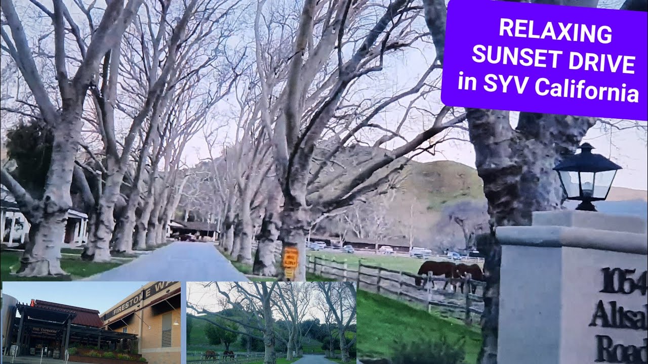 RELAXING DRIVE SUNSET CALIFORNIA SOLVANG DOWNTOWN ALISAL RANCH FIRESTONE BREWING CO