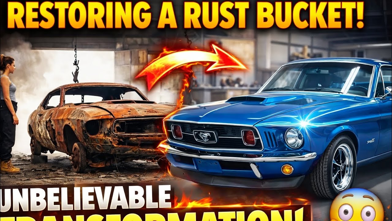 Abandoned 1967 Mustang Rebuild😱 | Complete Classic Car Restoration🙂 #carrestoration#transformation