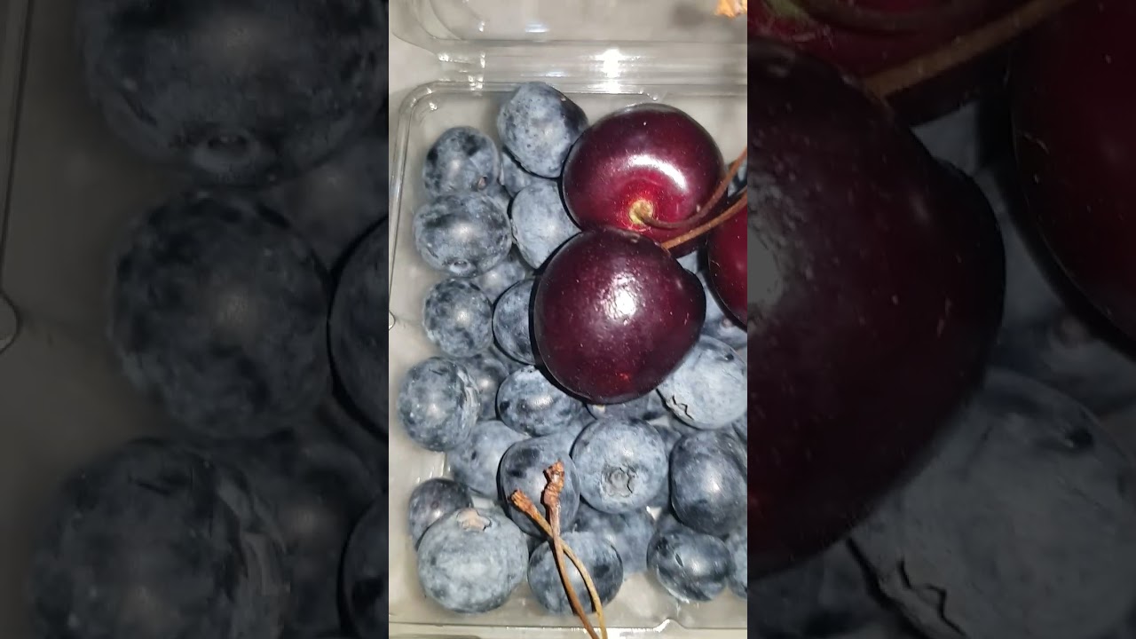 Blueberry and Cherry for young & glowing skin🍒🍇👩&zwj;🦰 #shorts #healthyfood #blueberry