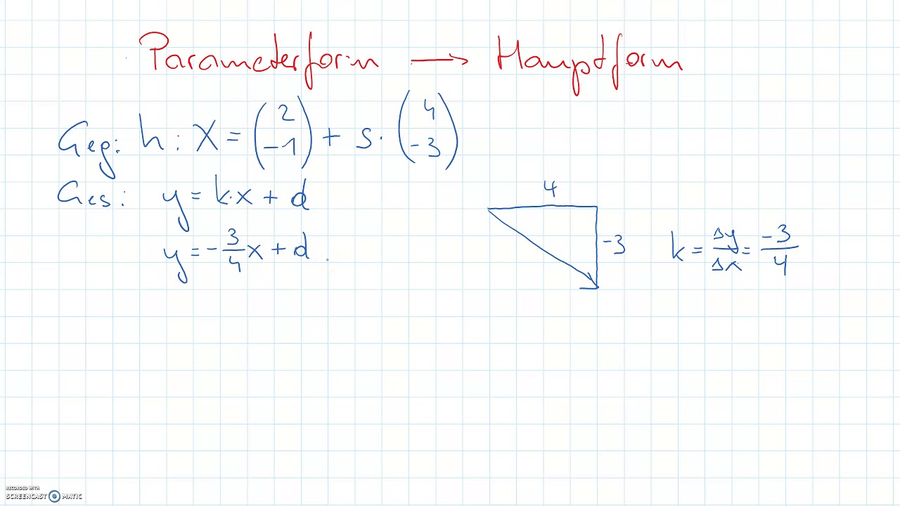 Verschiedene Formen von Geradengleichungen