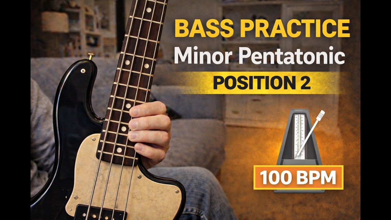 Bass Practice – Minor Pentatonic Position 2 (100 BPM)