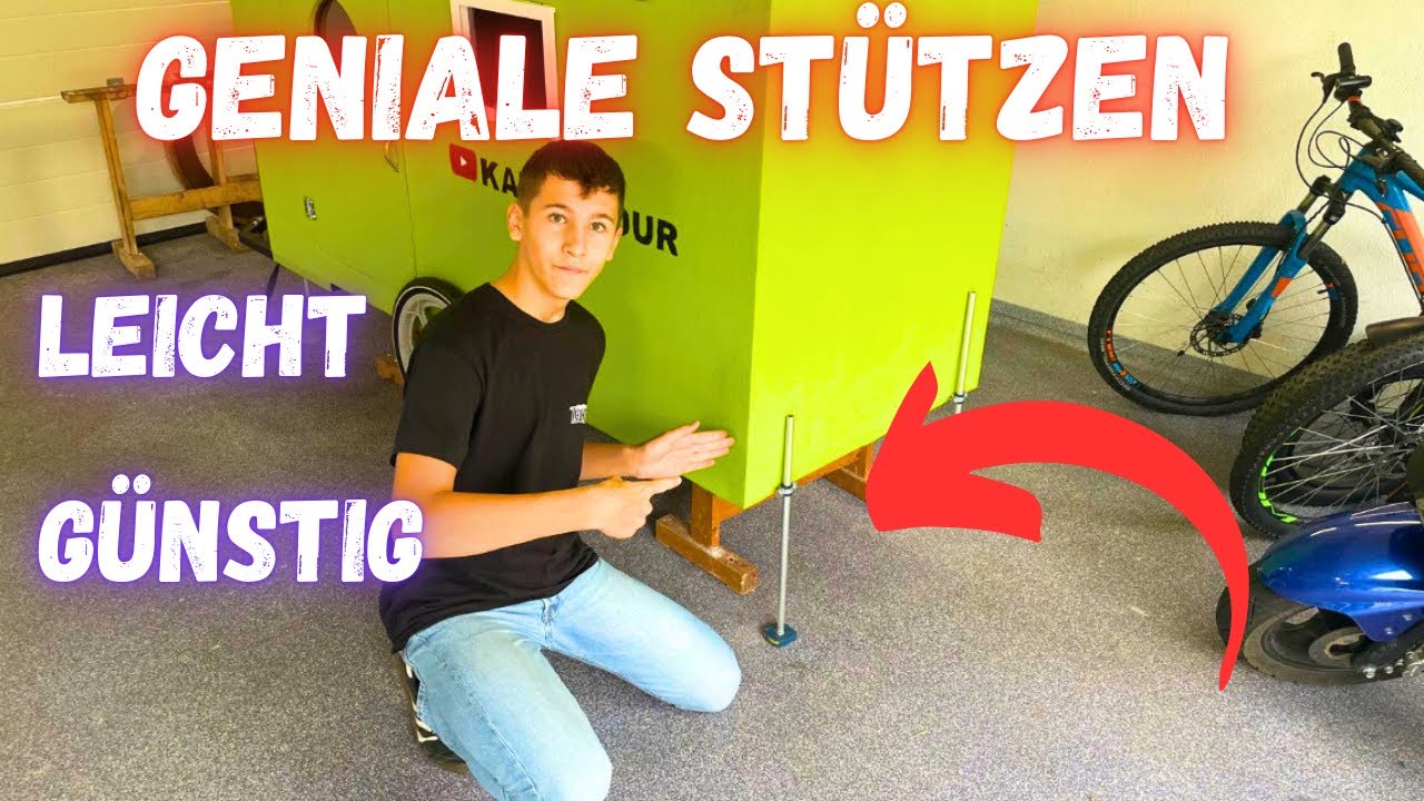 Geniale stützen für den Fahrradwohnwagen selber bauen! leicht, ￼höhenverstellbar, günstig!