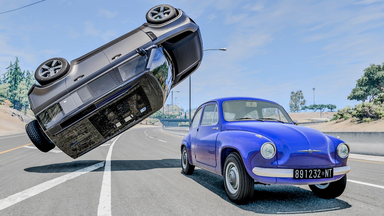 High Speed Traffic Car Crashes #167 - BeamNG Drive | CrashBoomPunk