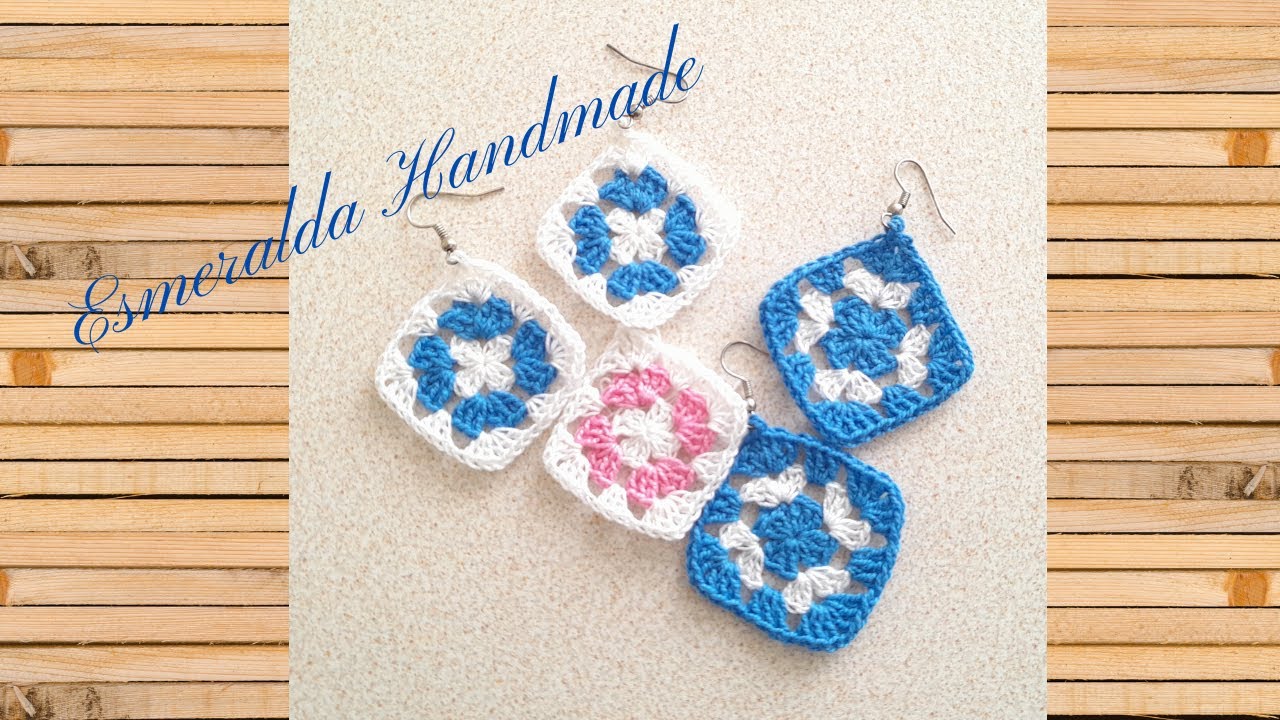 Orecchini #7 quadrati  Square earrings Granny Pendientes cuadrados