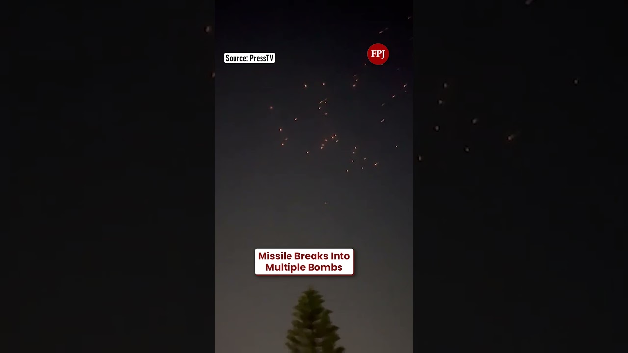 Footage Shows Possible Cluster-Type Munition Strike Over Tel Aviv