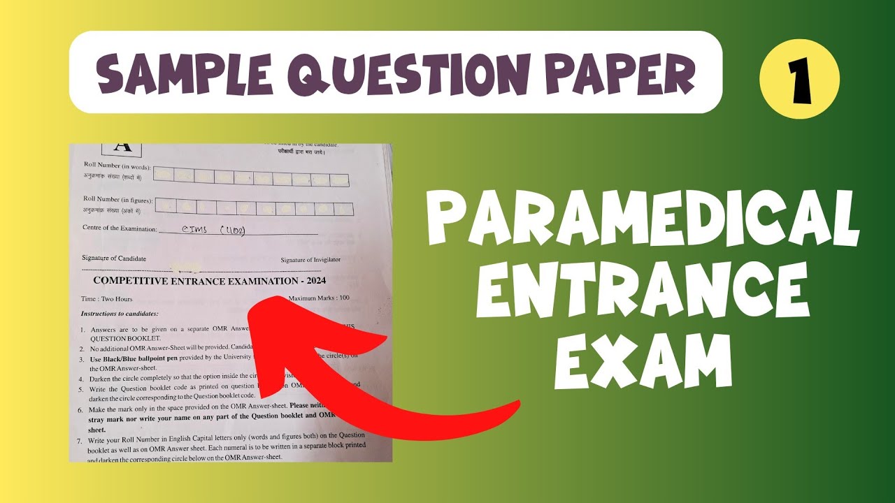 🚑 Paramedical Entrance Exam (Part-1) | Sample Paper  for Uttarakhand Paramedical Entrance Exam 2025