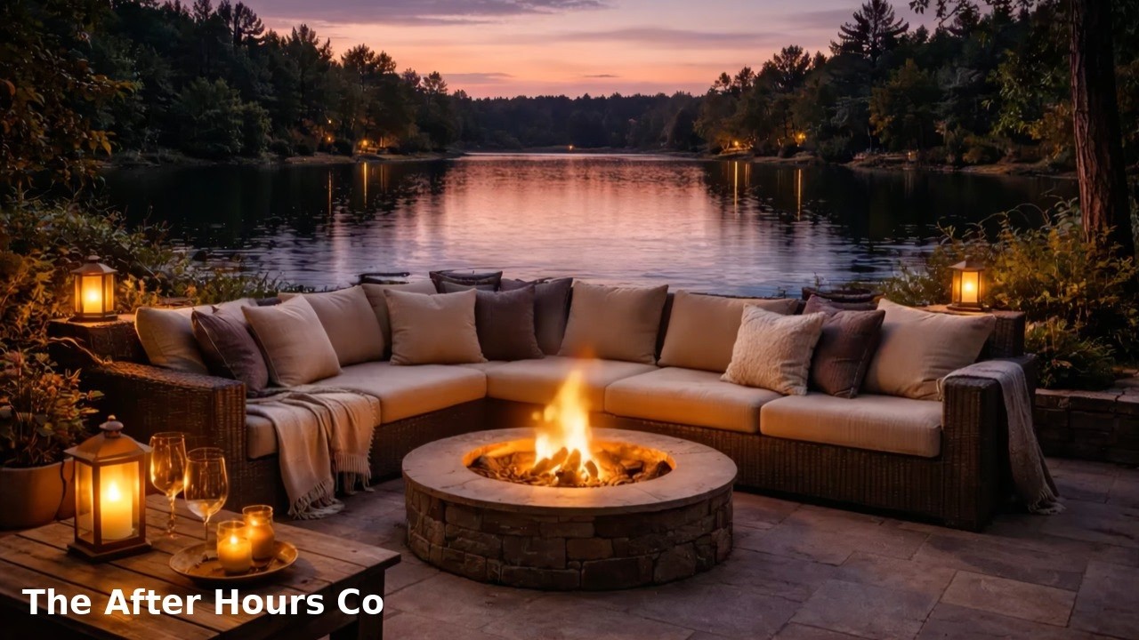 Cozy Lakeside Fire Pit 🔥 2 Hours of Relaxing Fire Crackling Sounds