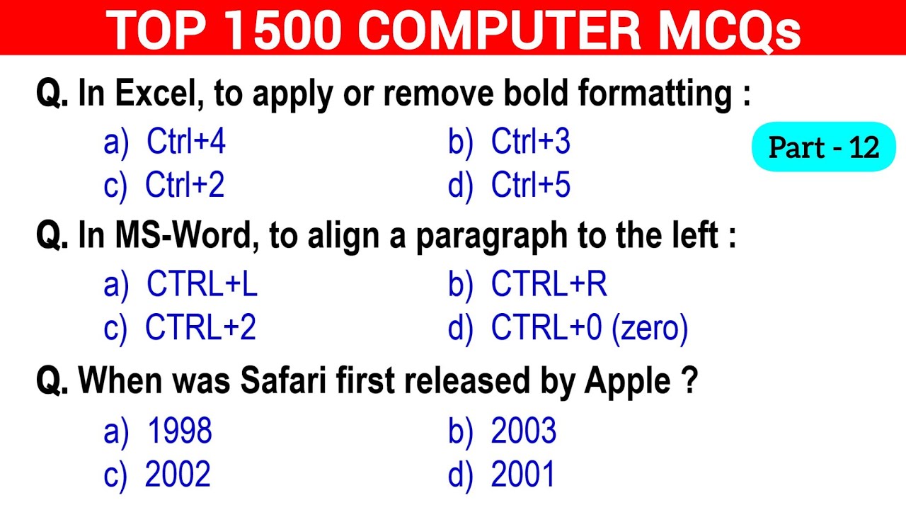 🔥1500 Computer Fundamentals MCQs &ndash; Part 12 | Crack Any Exam Easily! 