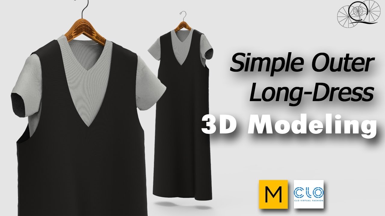 Easy Steps to Make 3D Casual Long Dress | Marvelous Designer/Clo3D Tutorial