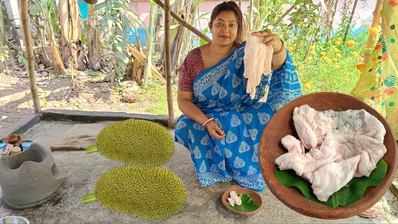 গ্রাম বাংলার বিখ্যাত খাসির চর্বি দিয়ে লোভনীয় স্বাদে কচি এচোঁড় রান্না | Mutton Fat Curry Recipe