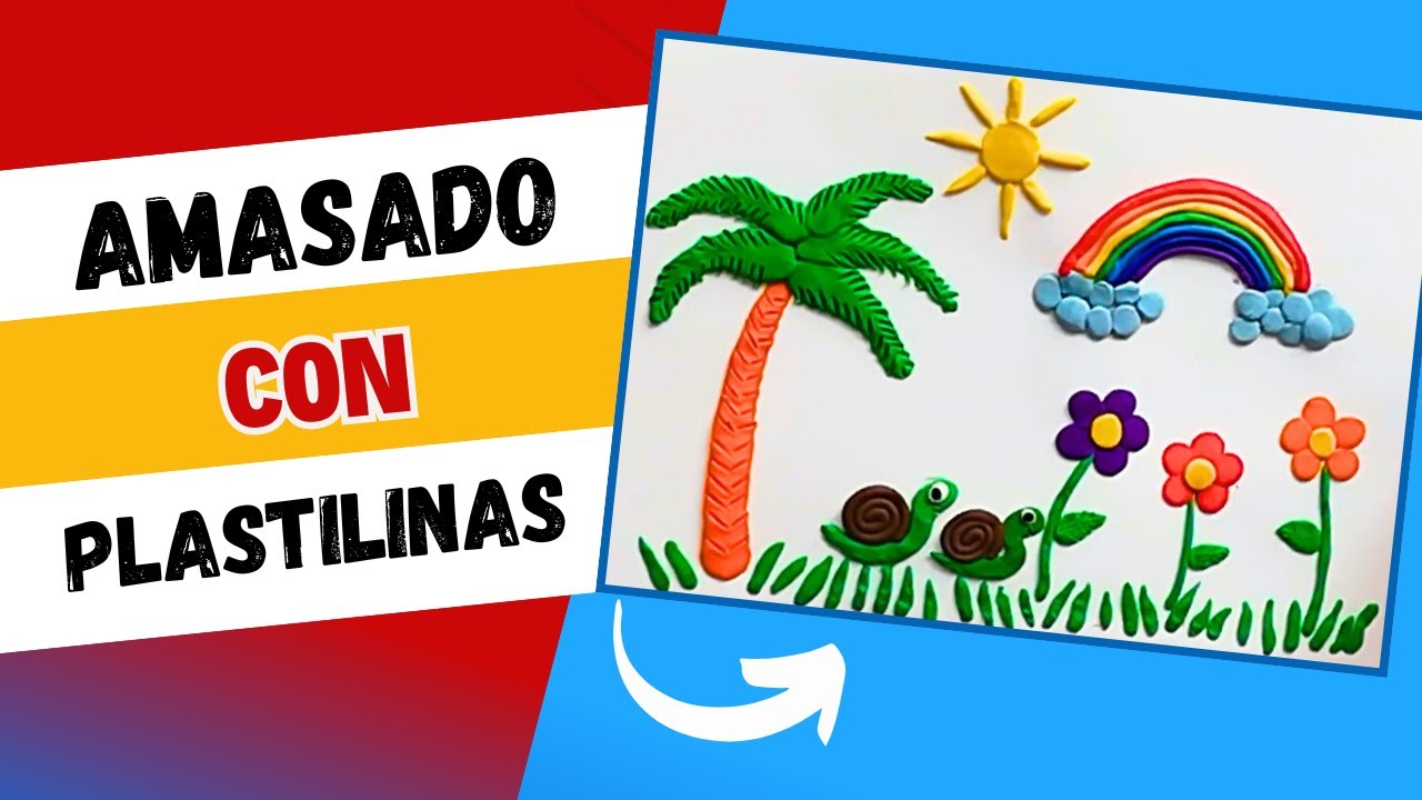 Paisaje con la técnica del amasado con plastilinas
