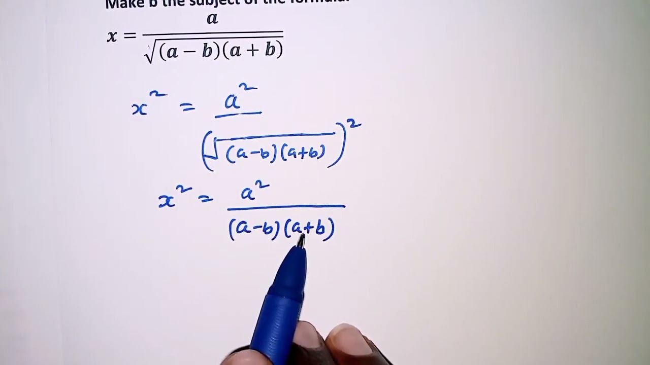 Changing the subject of a formula.