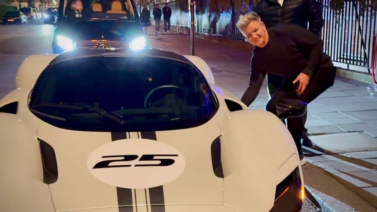 Gordon Ramsay driving his new $4M Ferrari Daytona SP3 in London!