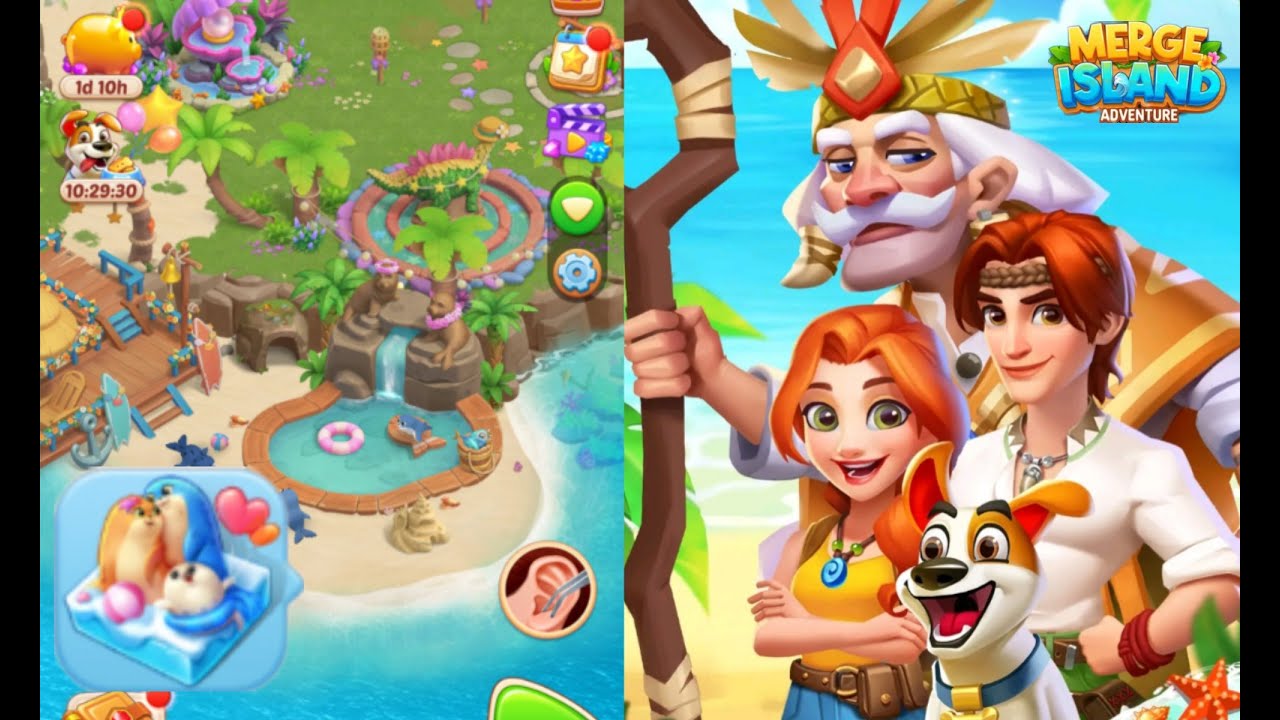 Adventure Island Merge | Seal Family 🦭🦭Level 17 Part 32 🏝🏖🐠🦞