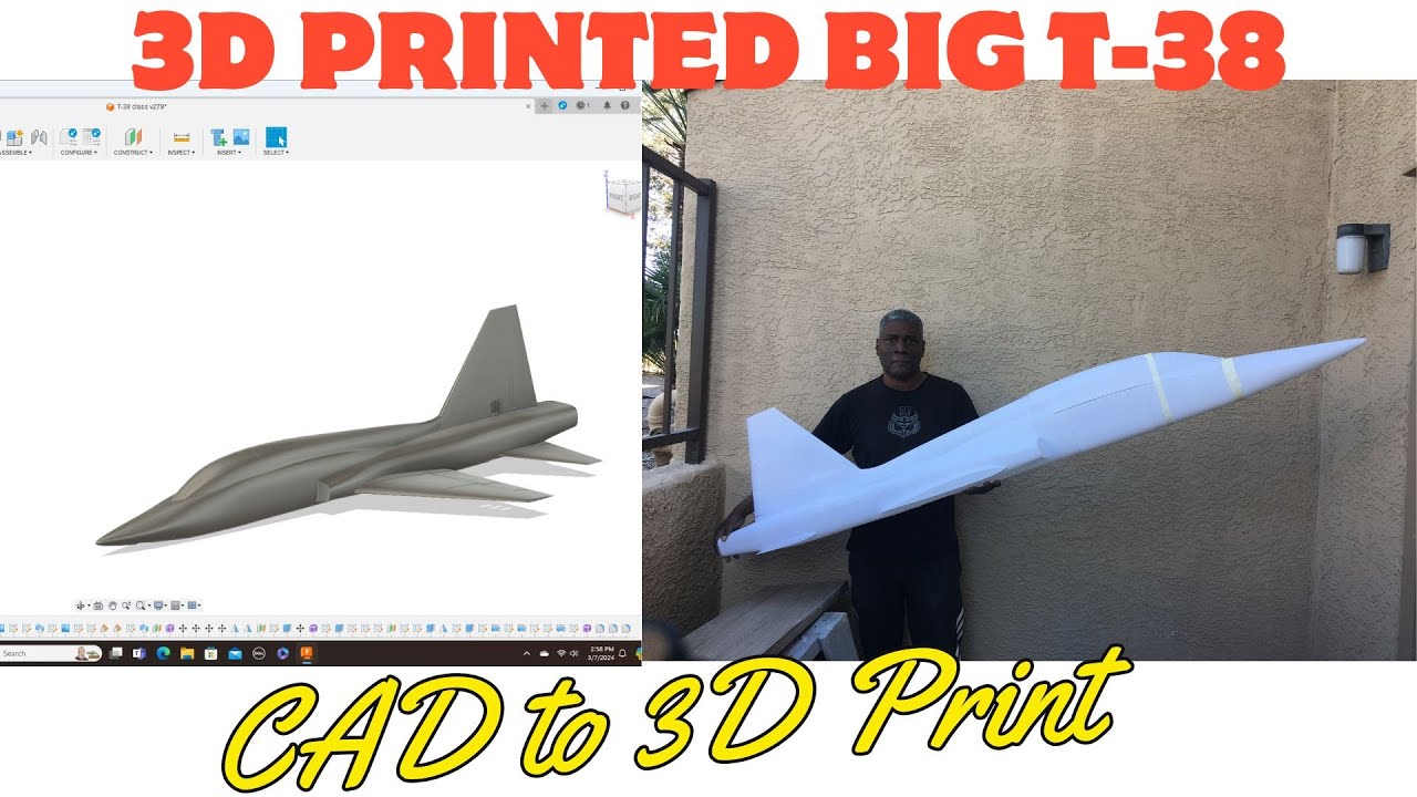83 inch long 3D printed T-38 EDF Jet