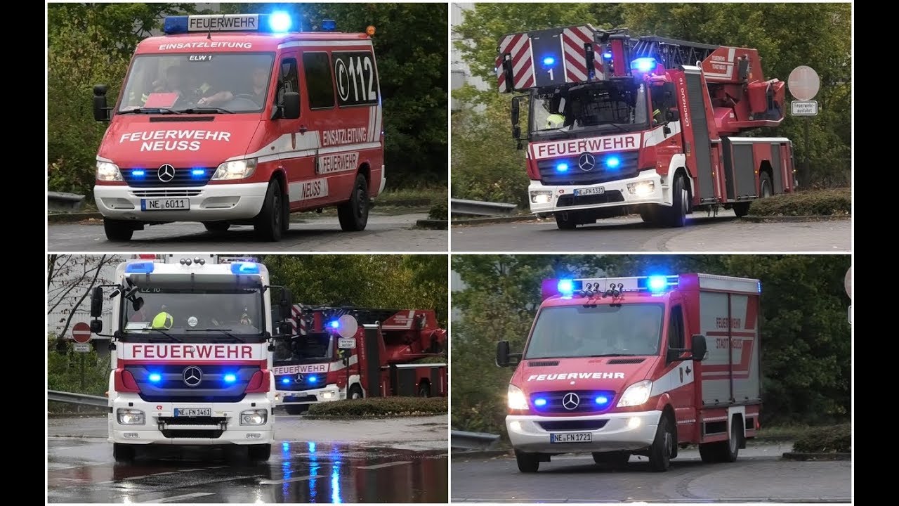 [Nachalarmierung, Paralleleinsatz, Durchsagen] Einsatzfahrten Feuerwehr Neuss