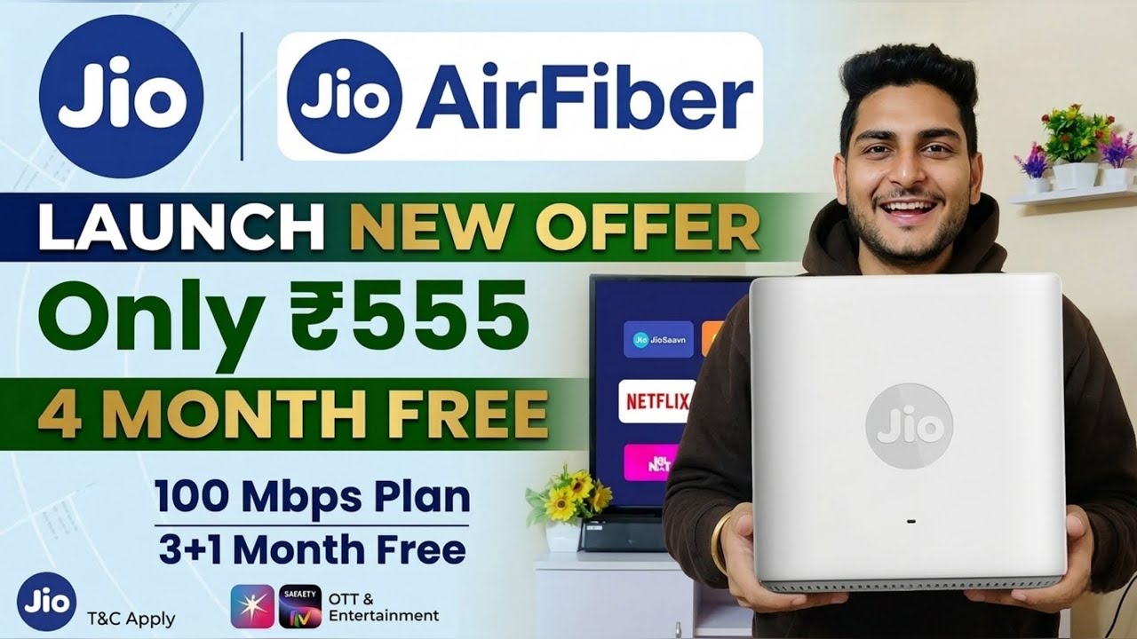 Важное обновление от Jio | AirFiber запускает новое предложение | 4 месяца бесплатно всего за 555...