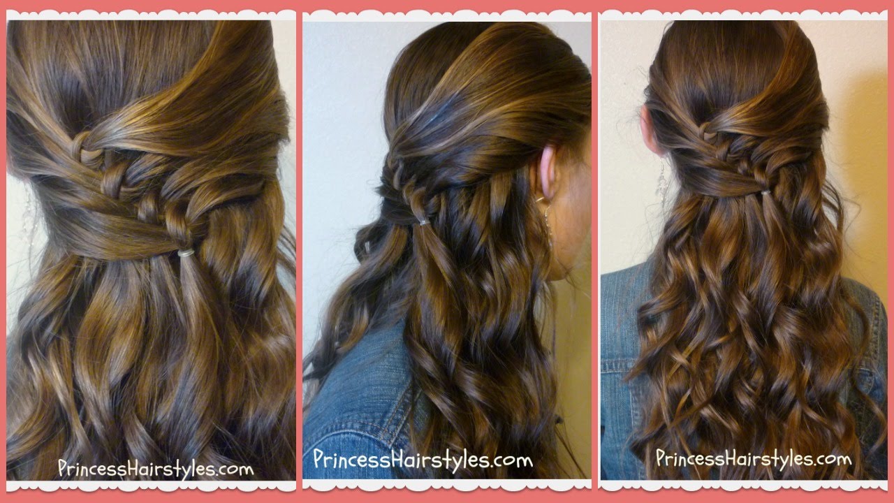 Diagonal Knots Hairstyle Tutorial, Princess Hairstyles
