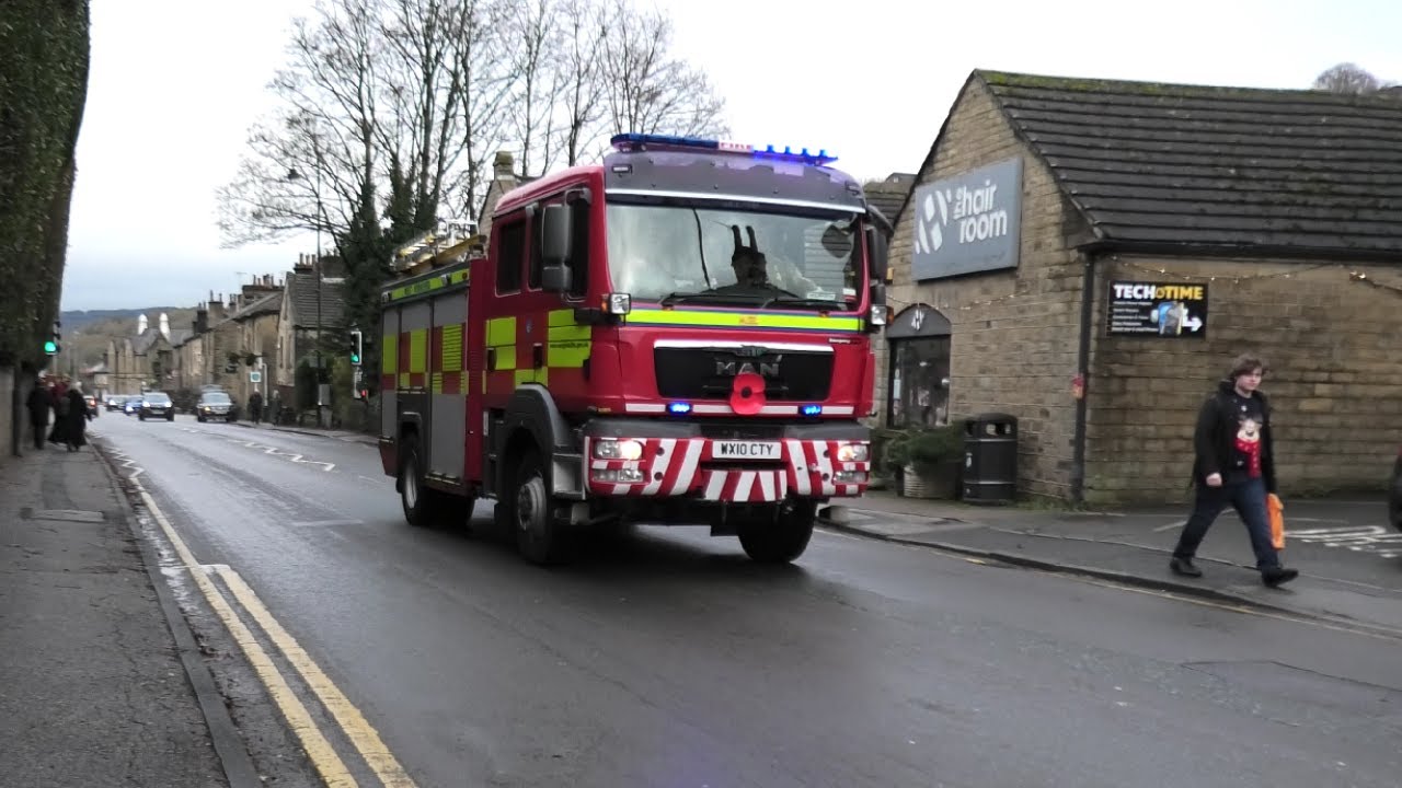 Holmfirth’s pump responding out of Holmfirth Fire Station West Yorkshire Fire And Rescue Service
