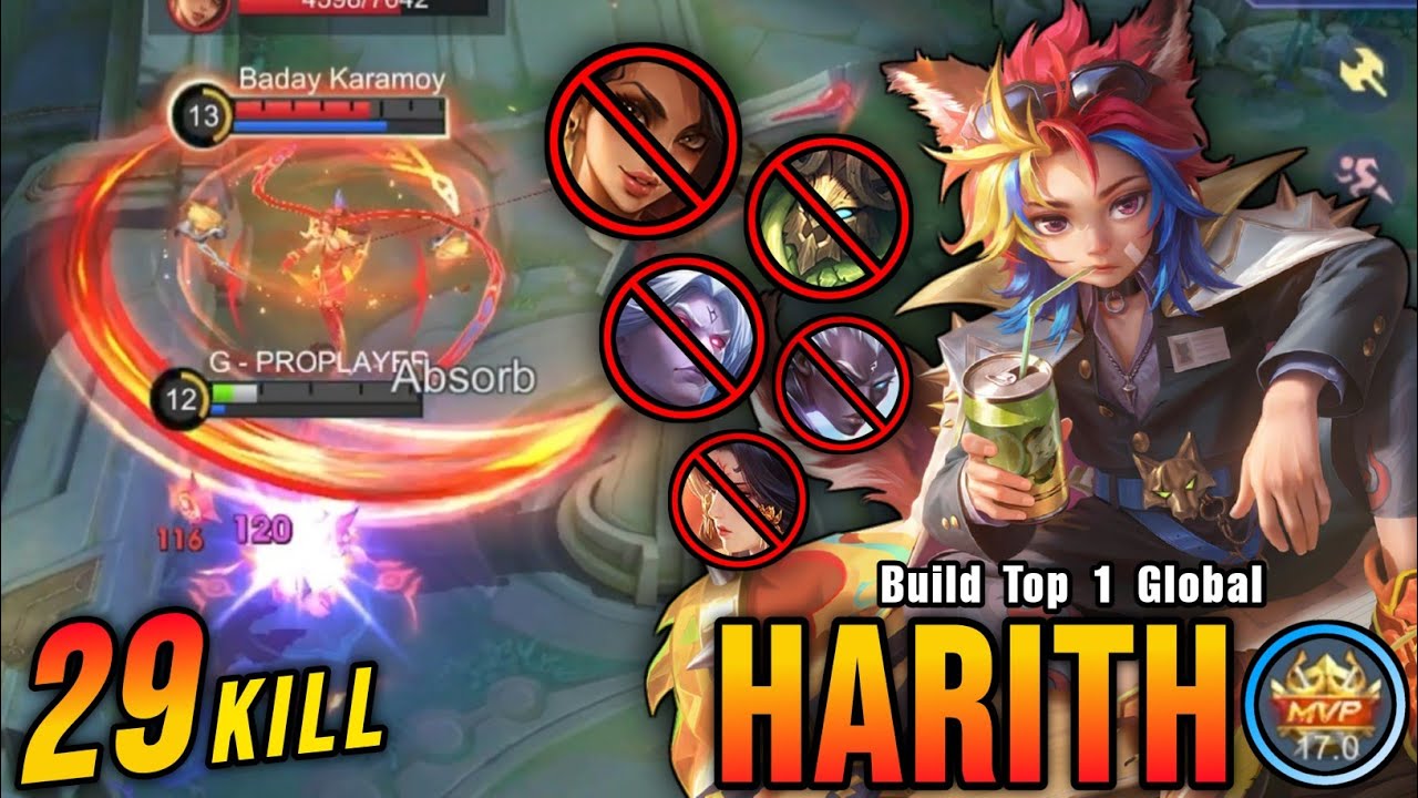 29 Kills + MANIAC!! Rebel Emberfang Harith STARLIGHT Skin - Build Top 1 Global Harith ~ MLBB