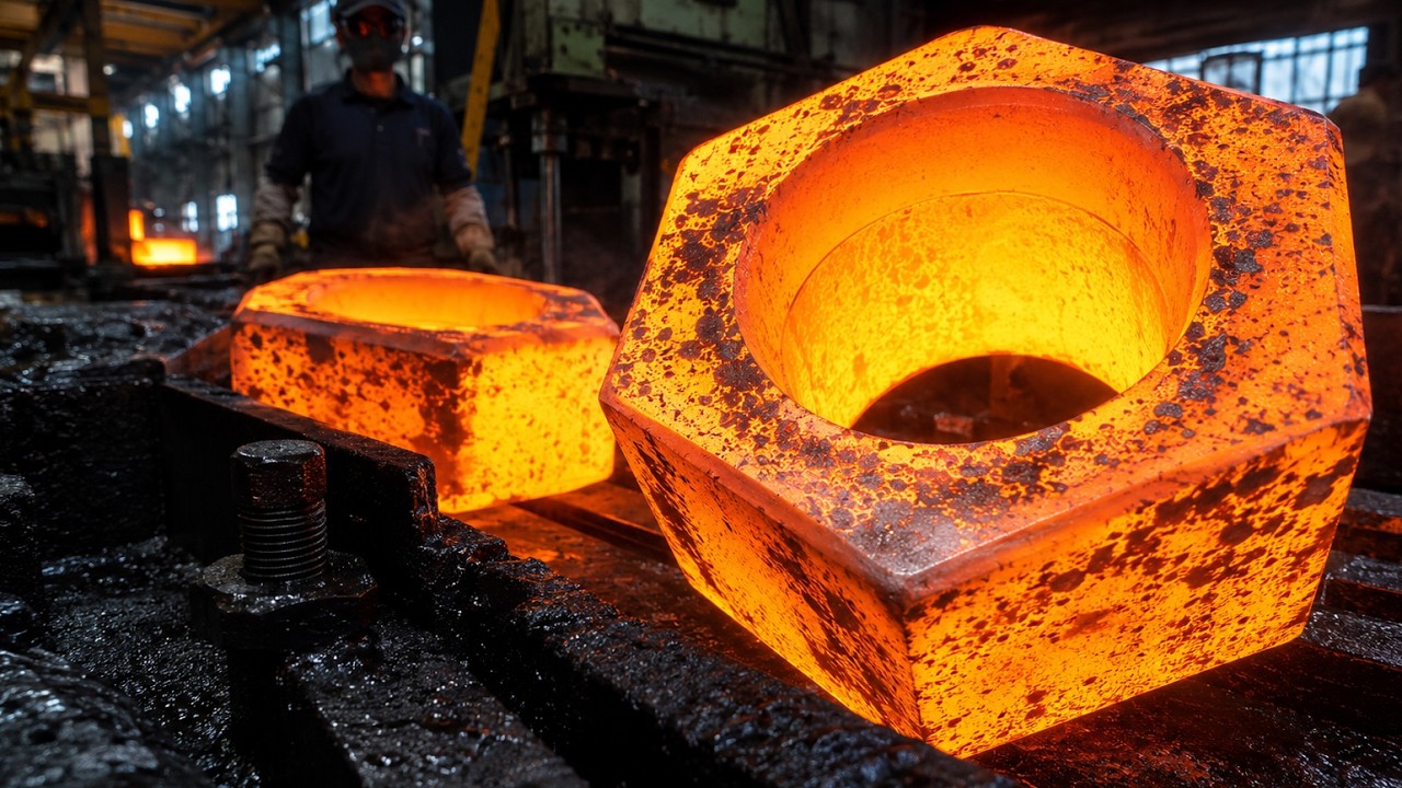 The Process of Making the Largest Hex Nut and Bolt Ever Created by Humans. Korean Metal Factory