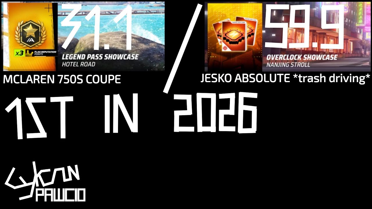 Asphalt Legends - 1-й LPS и OCS в 2026 году - 750S X Hotel Road / Jesko Absolut X Nanjing Stroll