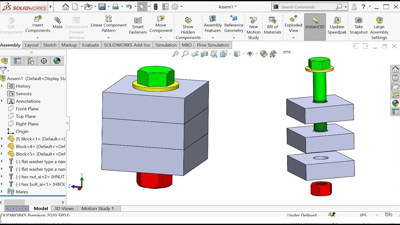 Adding Fasteners to Solidworks Assembly [ Solidworks Toolbox tutorial]
