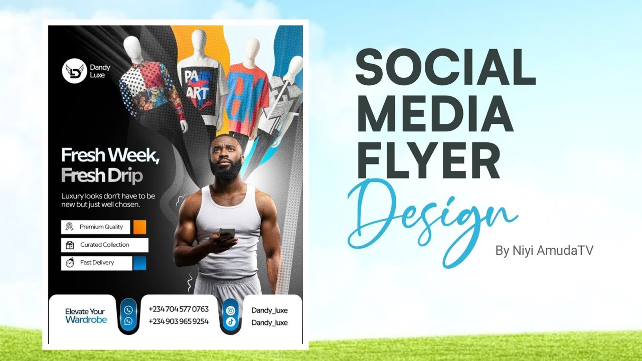 How to create this Simple Social Media Design Flyer in Pixellab 