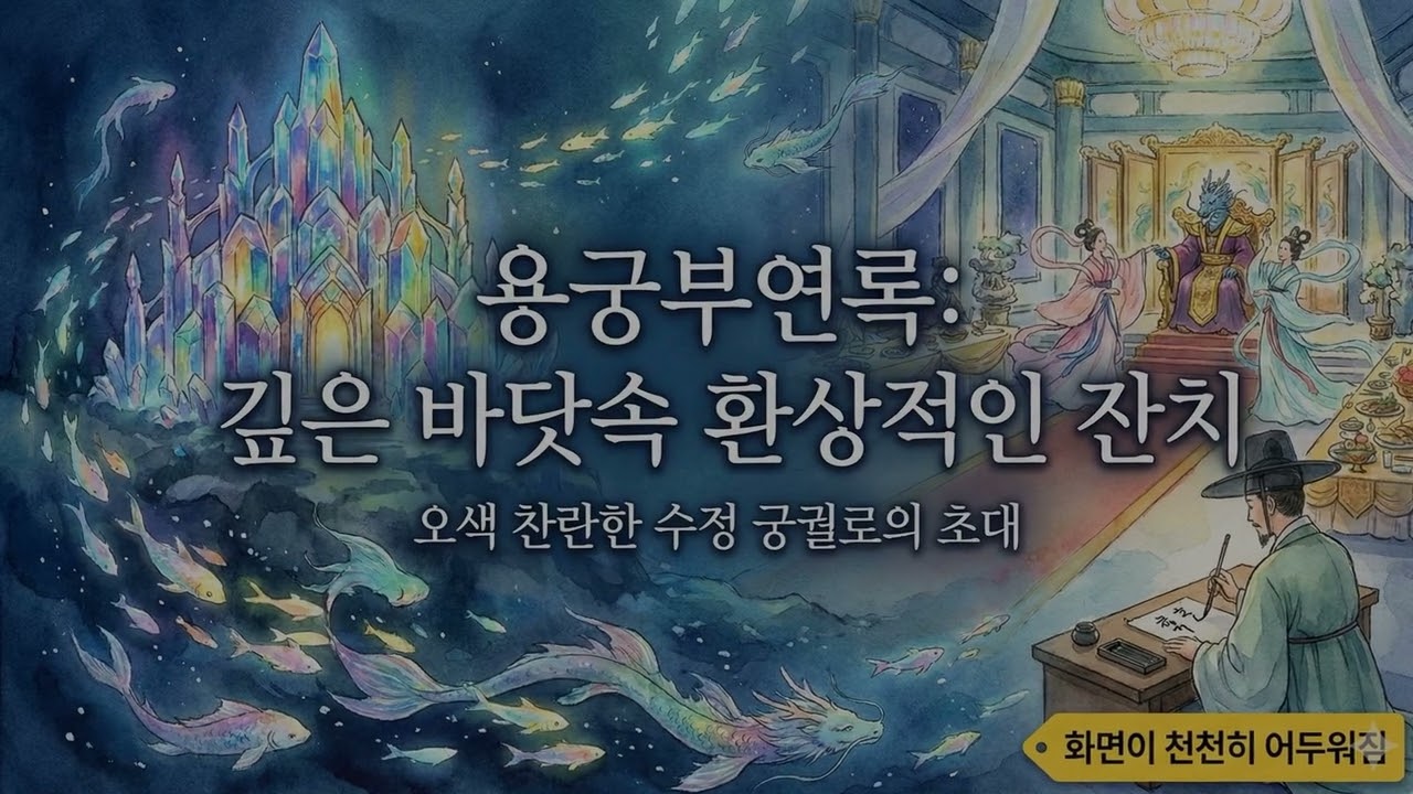 `잠자기 전 듣는 옛이야기: 몽환적인 심해 ASMR과 오색 찬란한 수정 궁궐 | 수면 낭독`