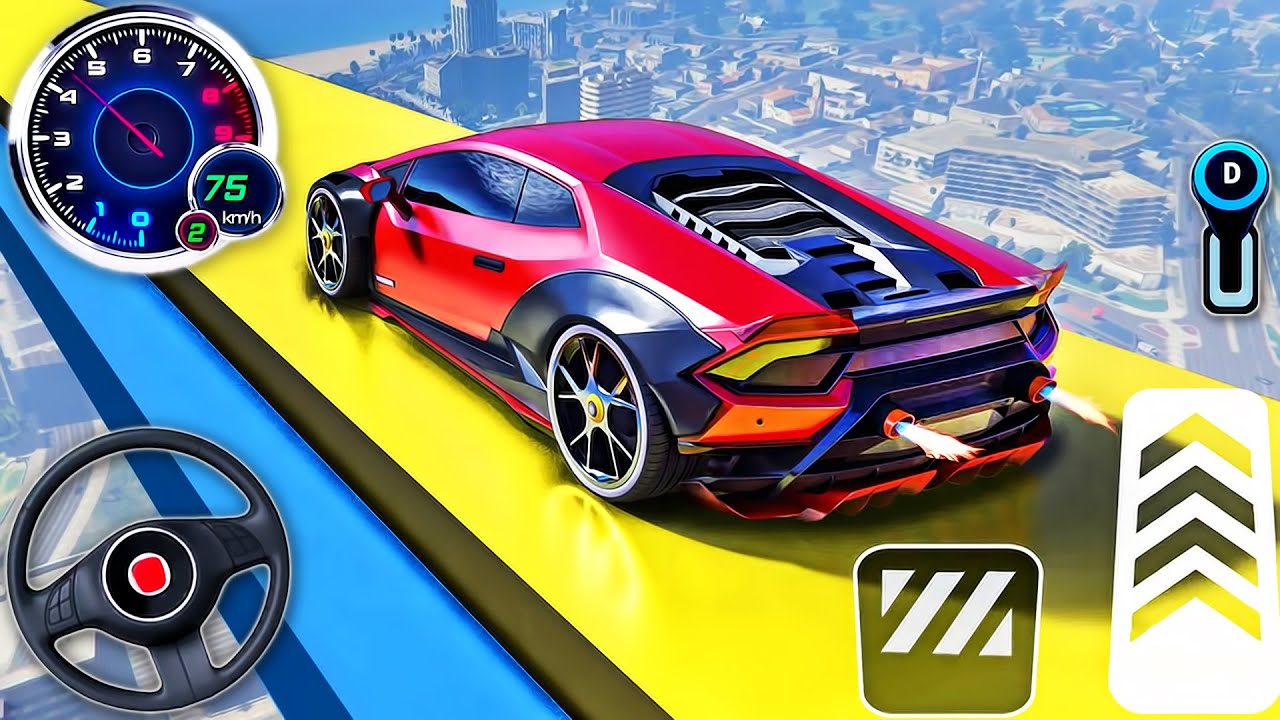 Impossible GT Car Stunt Racing Simulator - Muscle Car Mega Tracks Races 3D - Android GamePlay #7