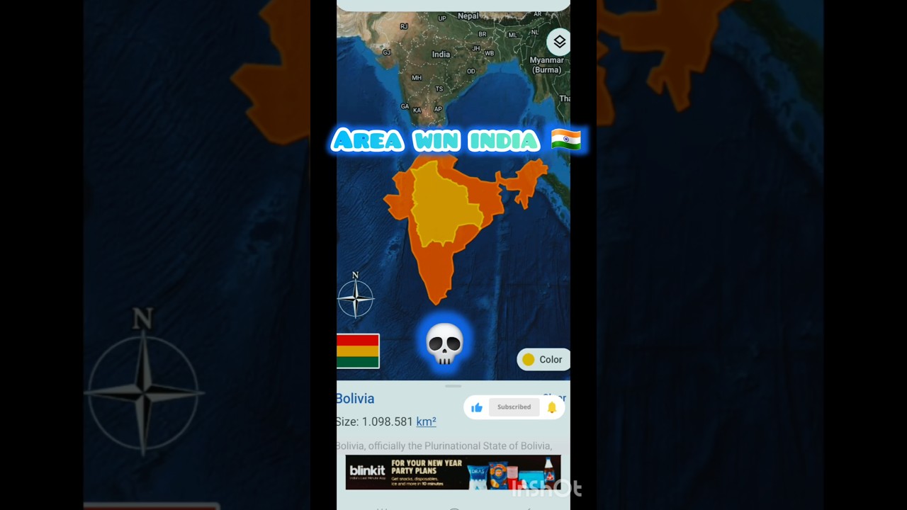 India 🇮🇳 vs Bolivia 🇧🇴 size comparison 