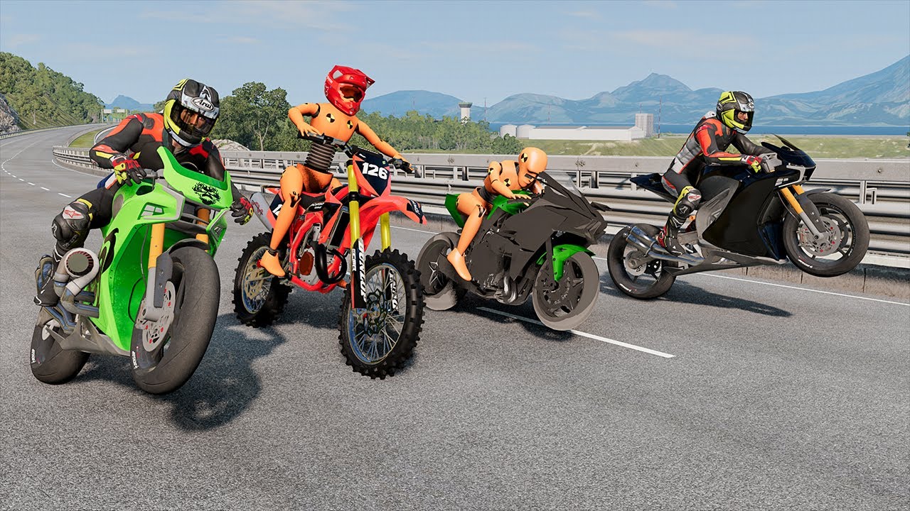 Motorbike Crashes #28 - BeamNG DRIVE | SmashChan