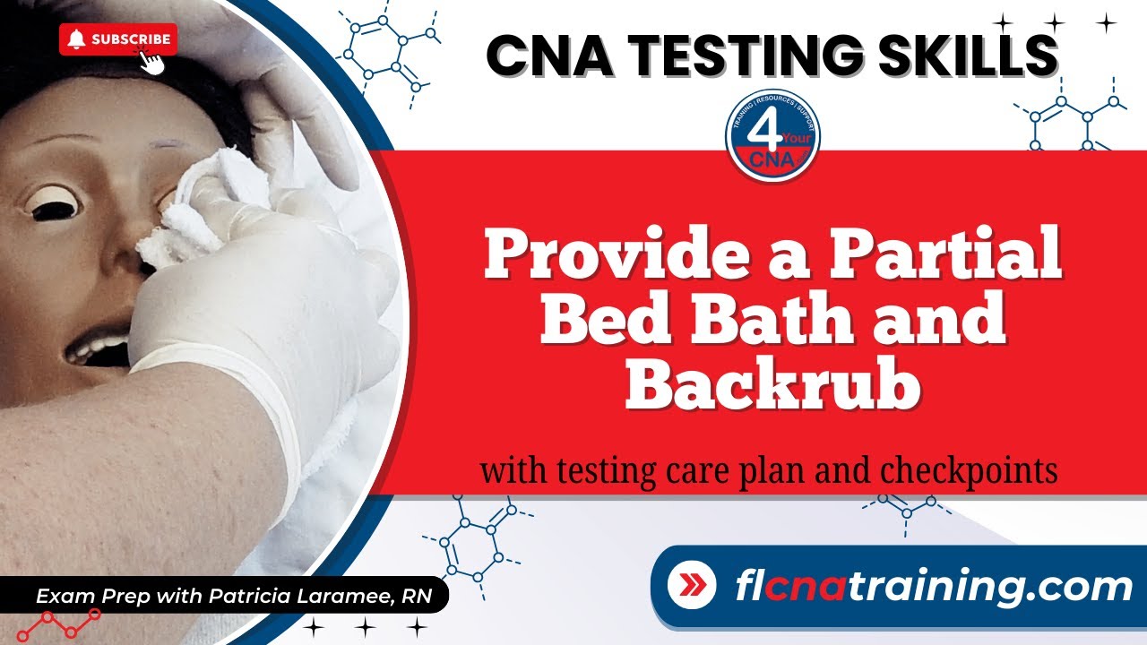 How to Provide a Partial Bed Bath and Backrub | CNA Skills for Prometric Exam